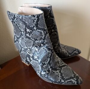 Faux Snakeskin Ankle Boots